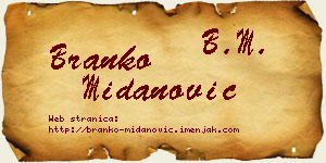 Branko Midanović vizit kartica